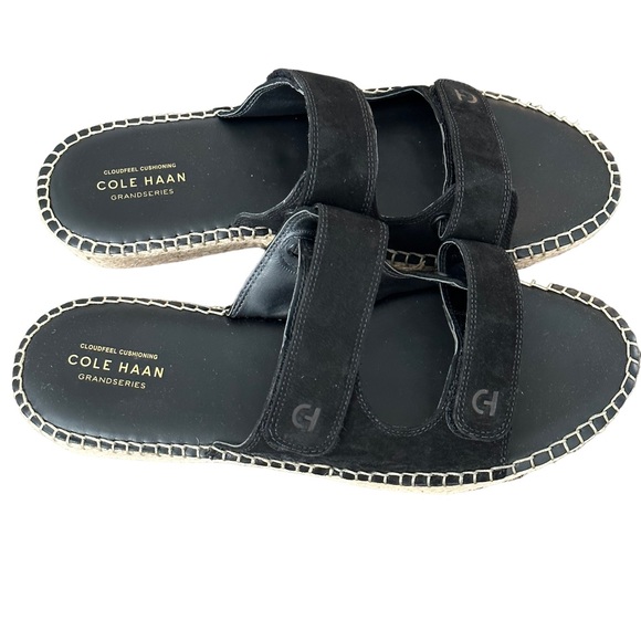 Cole Haan Shoes New Cole Haan Cloudfeel Espadrille Slide Sandal Womens 1 Black Poshmark